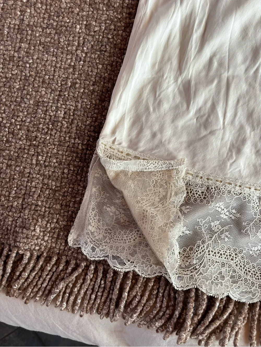 Vintage Silk Lace-Trimmed Slip - Picture 5 of 9
